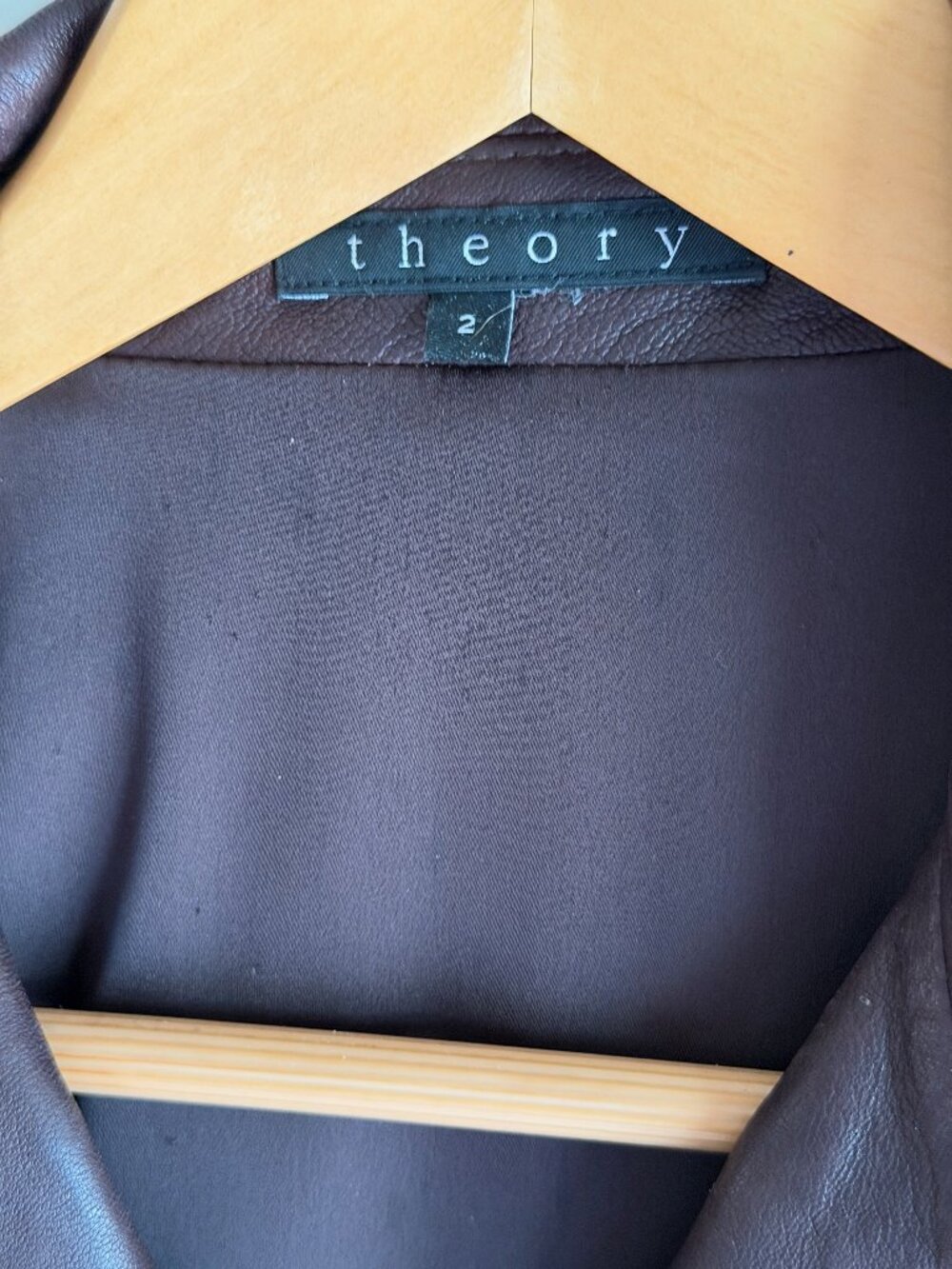 Theory Brown Lamb Leather Full-Zip Moto Jacket - Size 2 - Picture 2 of 6